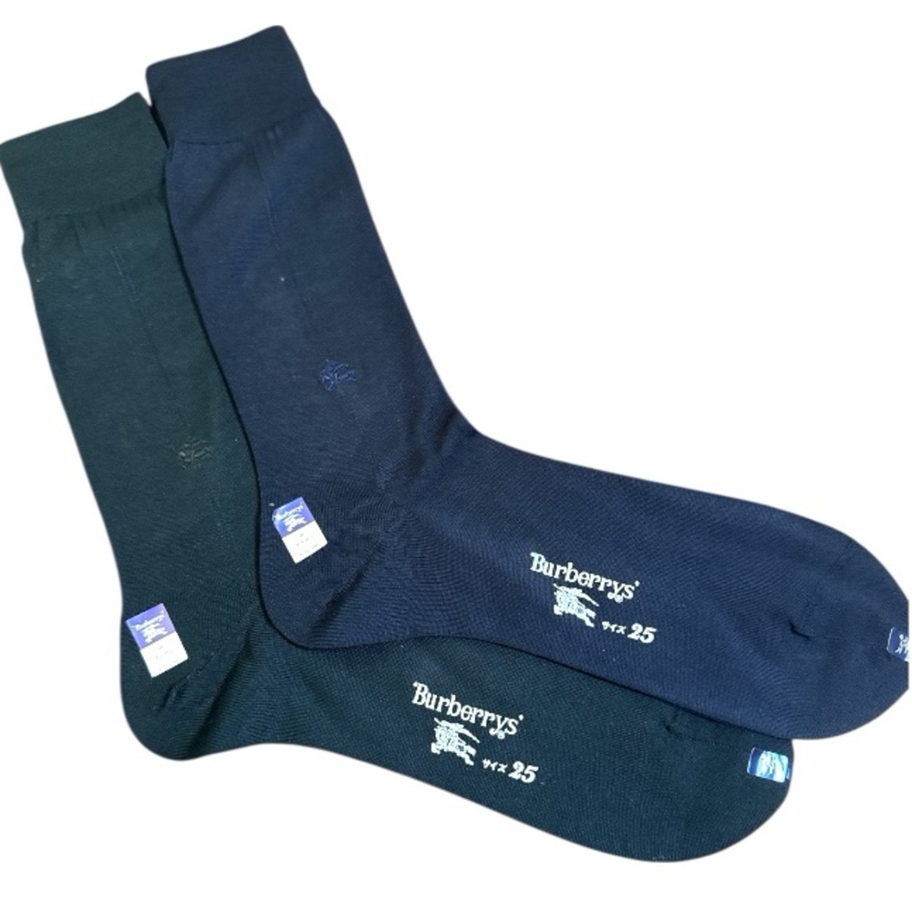 NWT Burberrys Men’s Vintage‎ Cotton Blend Logo Tall Dress Socks Japan Exclusive